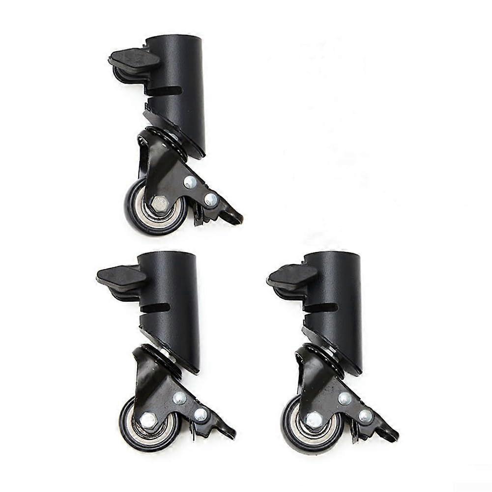 3PCS LShaped Bracket Swivel Caster Wheels for Speaker Tripod, Silent Smooth Heavy Duty Rolling