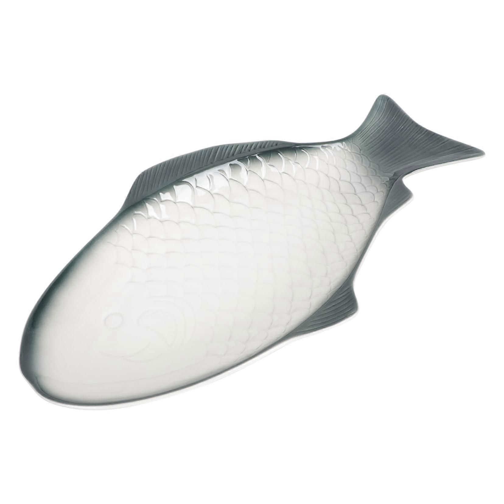 Ceramic Fish Shaped Serving Dish for Seafood Appetizers Microwave Safe Elegant Design