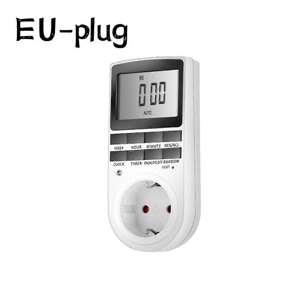 Electronic Digital Timer Switch 24 Hour Cyclic EU UK com Plug Kitchen Timer Outlet Programmable Timing Socket Large Screen Timer