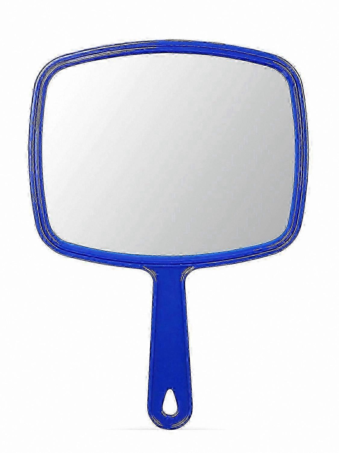 Comfortable Handle Large Blue Hand Mirror