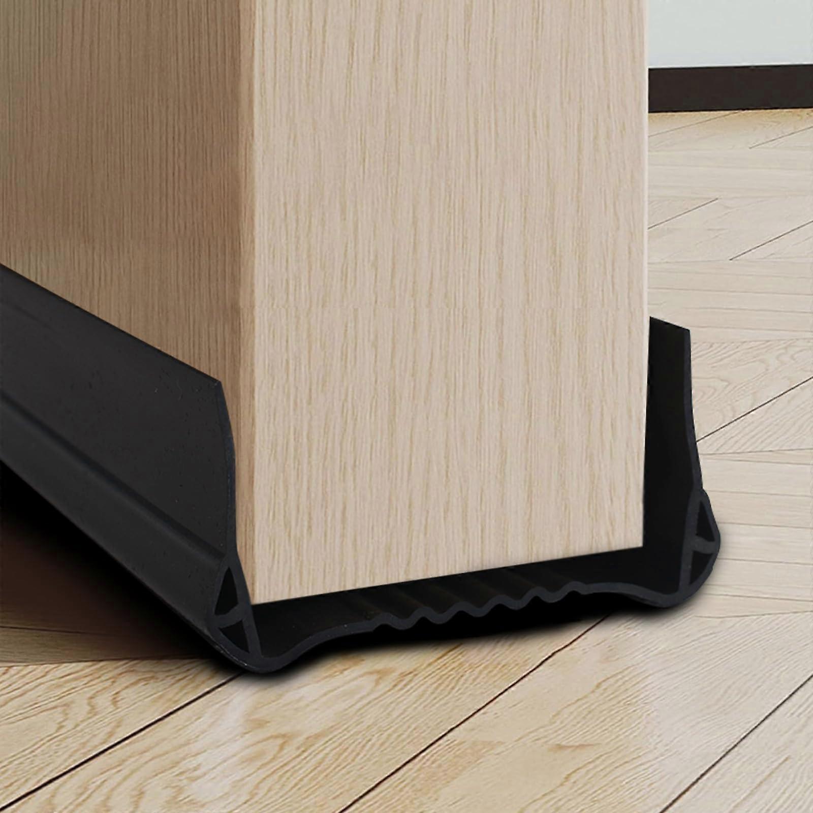 Door Draft Stopper Under Door Seal 39in Energy Saving Noise Reduction Adjustable Weather Stripping Black