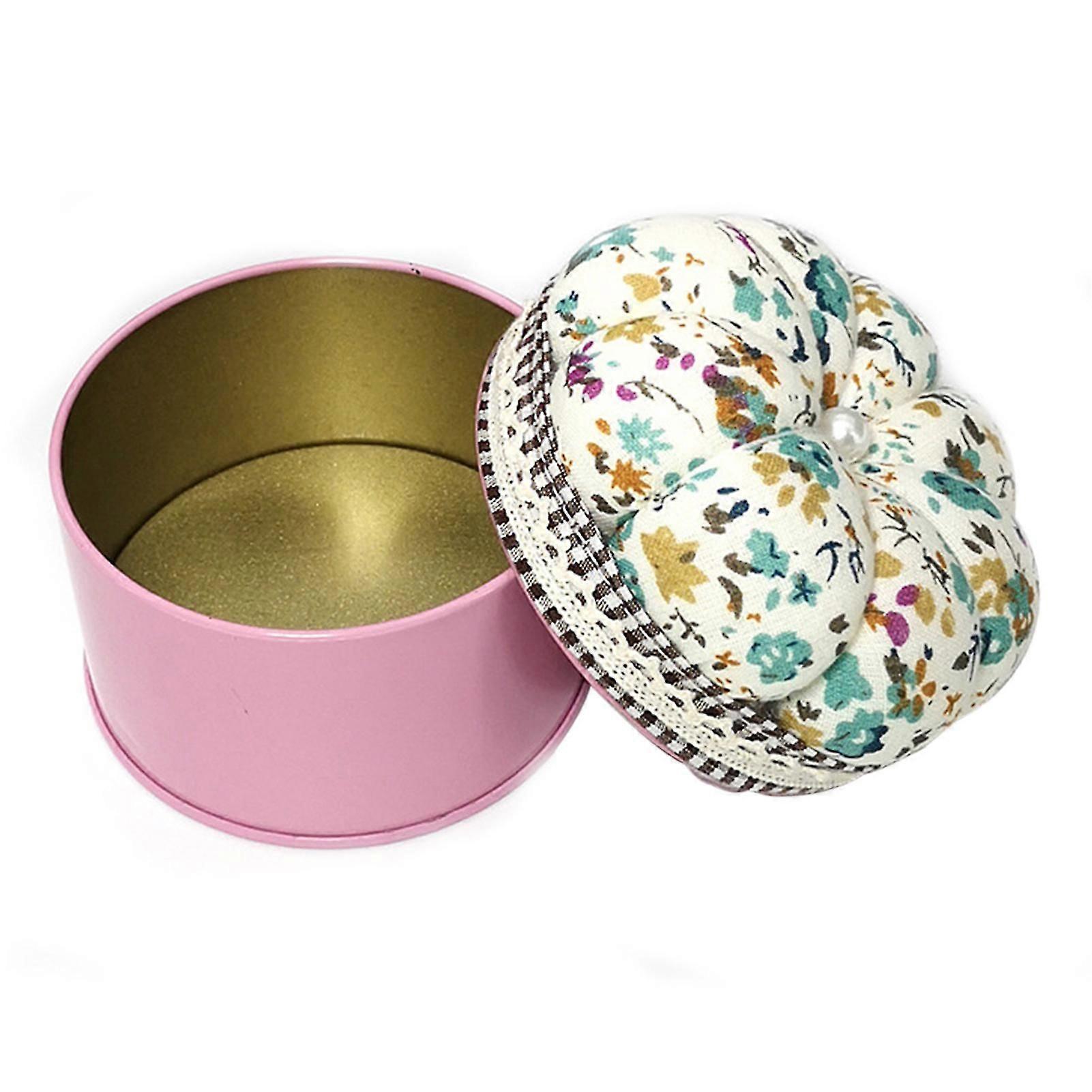 Ac Pernă Box Soft Multi-utilizare Fabric Creative Flower Pattern Pin Cushion Box pentru Acasă