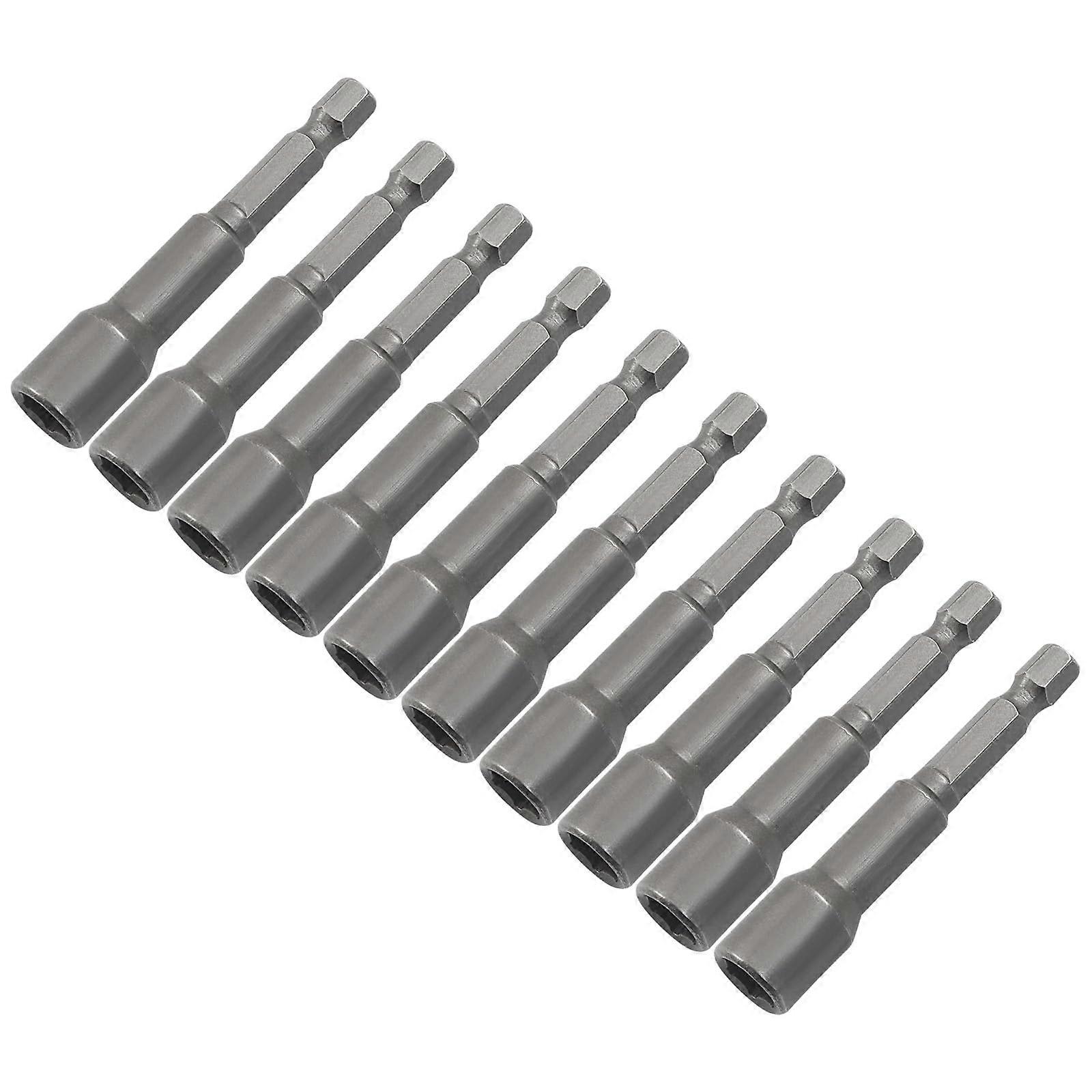 10 Pcs Magnetic Nut Driver Set 5/16 Inch Hex Bits 65mm Chrome Vanadium Impact Driver Compatible