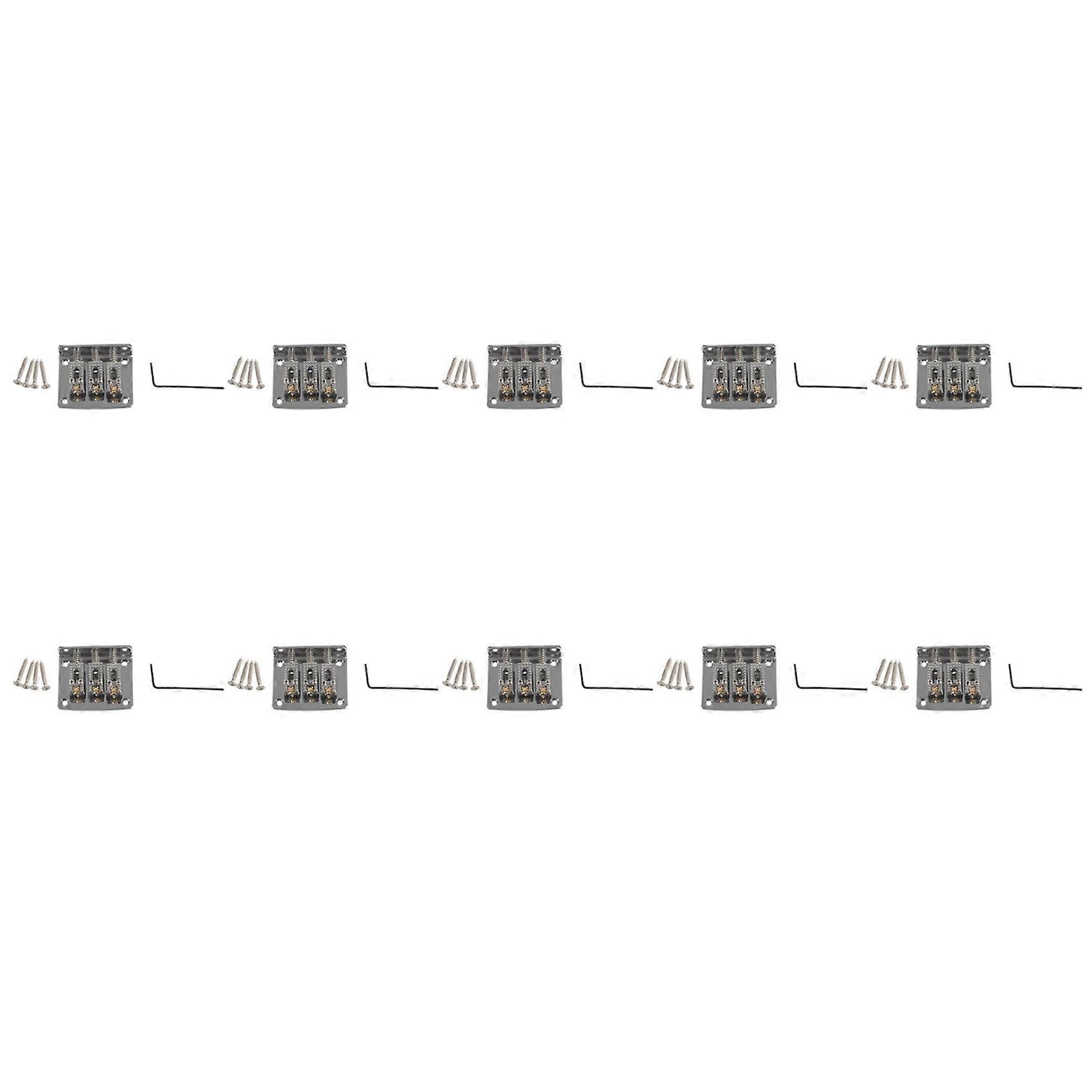 10X 3 String Guitar Ball String Bridge Bridge Pull String Hard Tail Guitar Bridge Tail 3 String Silver
