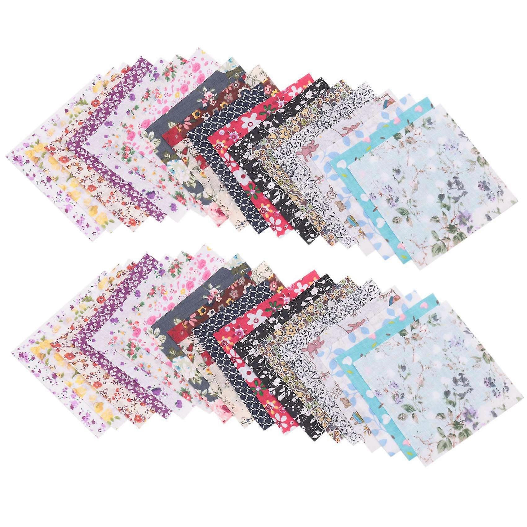 Fabric Patchwork Craft Cotton Material Batiks Mixed Squares Bundle, 10 x 10cm, 100-Pack