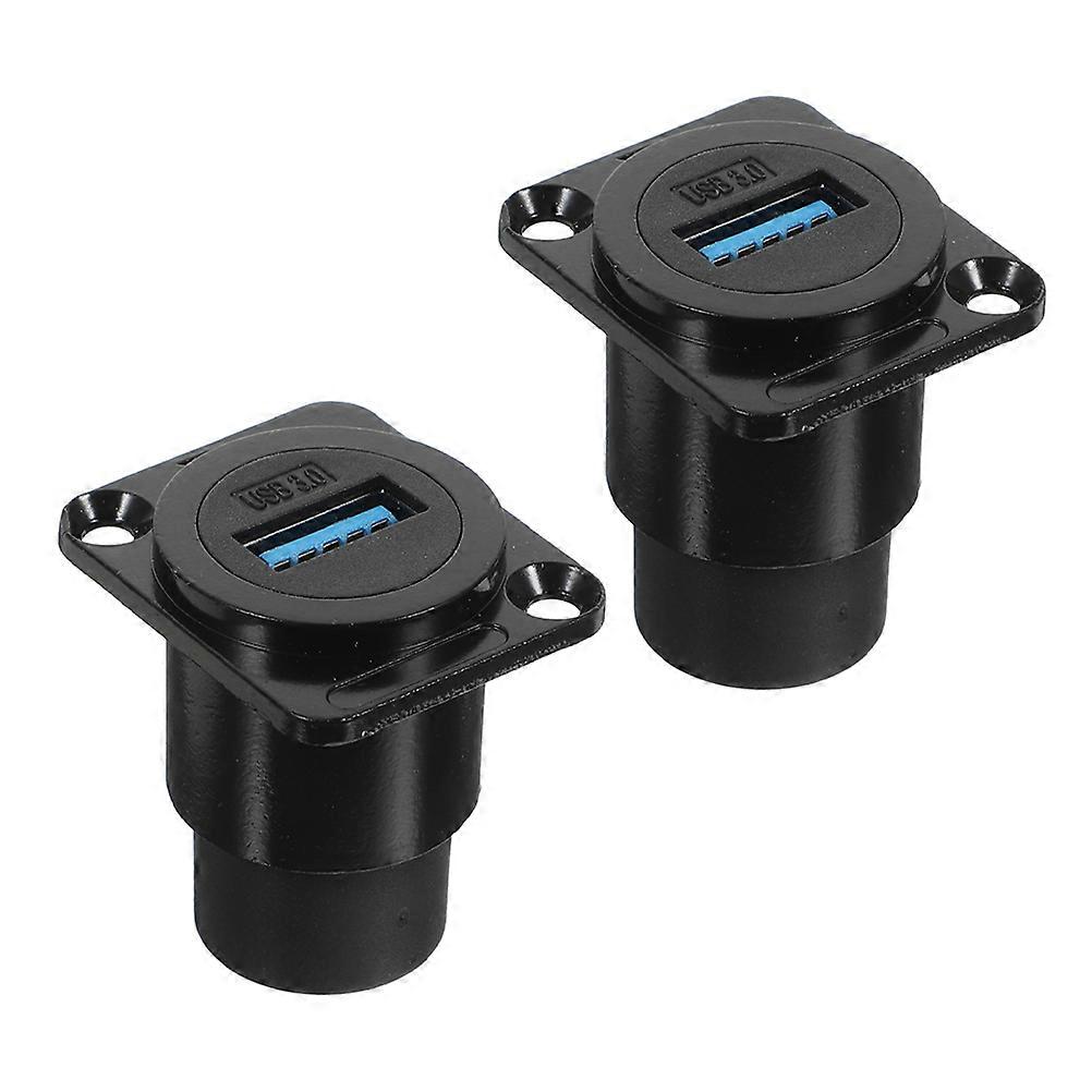 Dual Head Waterproof USB Panel Mount Socket for Industrial Use 2Pcs