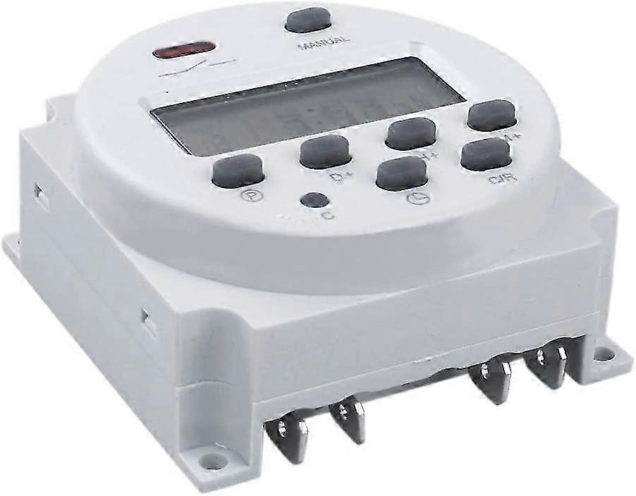 CN101 12V DC/AC Digital Timer, LCD Programmable Time Relay Switch for Electrical Outlets White 26s