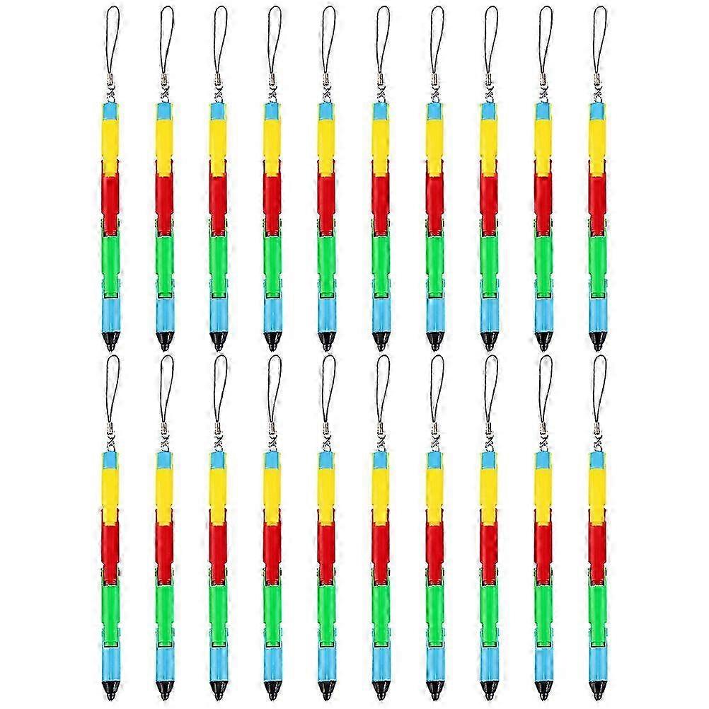2025 20Pcs Foldable Pen Bendable Shaped Stacking Ball-point Pen Student Accessory for Replacement