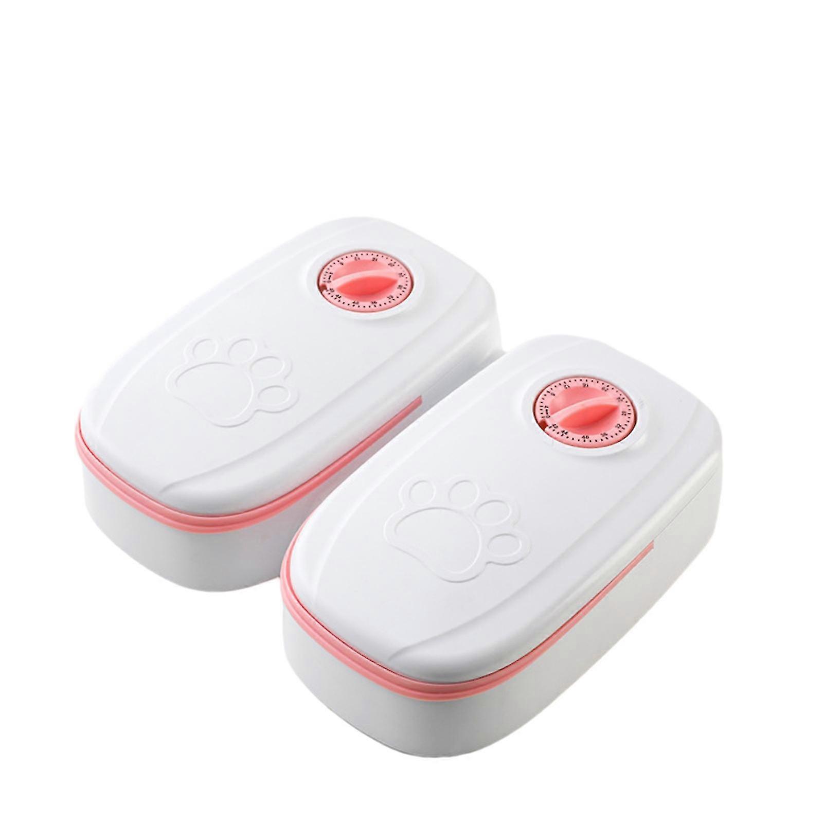 Convenient Automatic Pet Feeder Timed Feeding, for Small & Medium Pets 350ml Capacity, Programmable Timer Feeding Pink 25-26