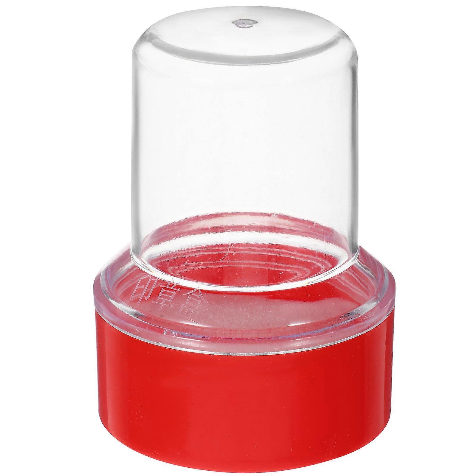 Stamper Container Plastic Stamp Box for Storage 2Pcs Red Seal Holder