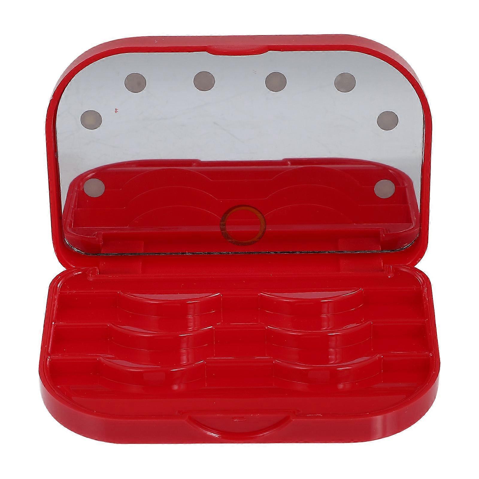LED Eyelash Storage Box False Eyelash Case with Mirror for Home