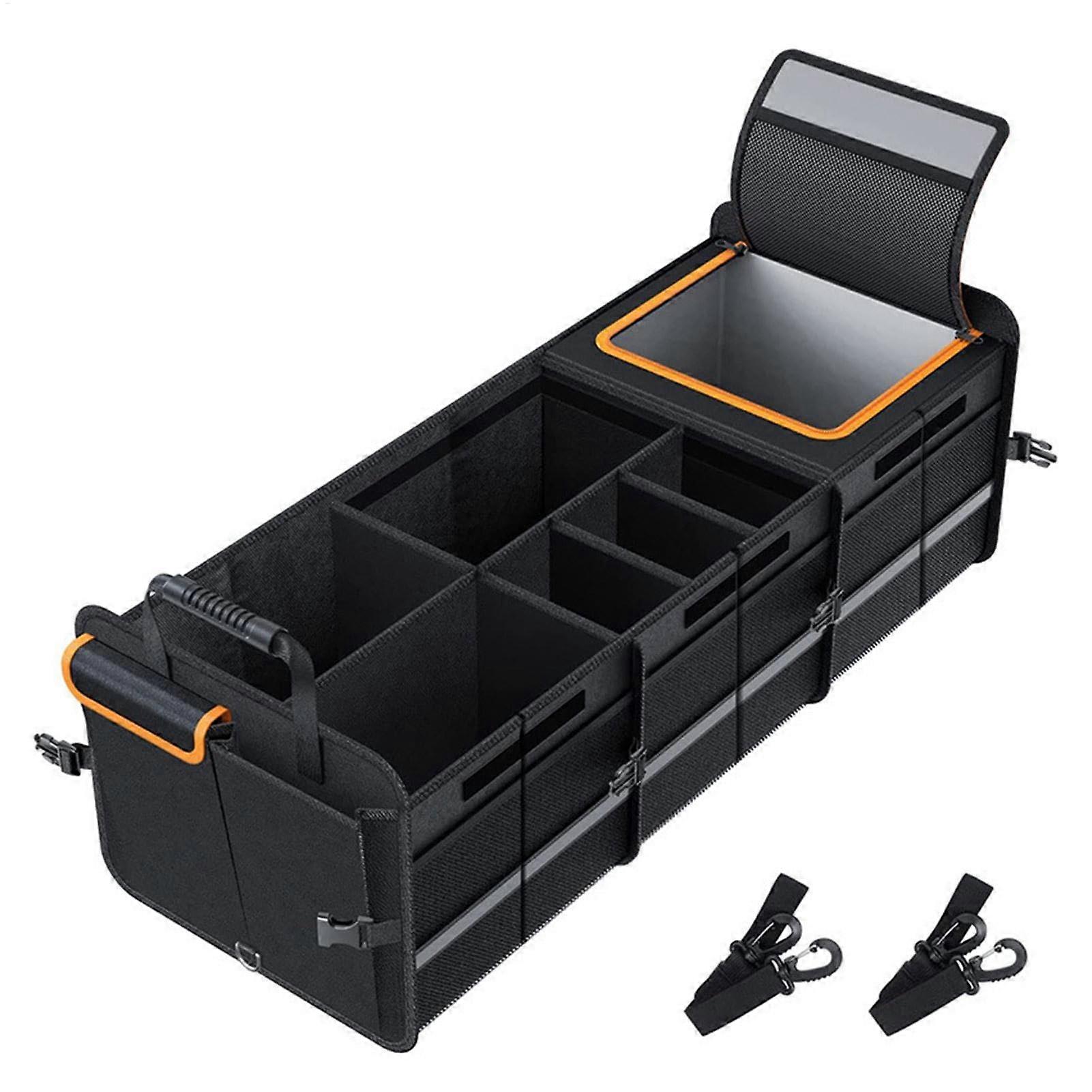 Car Trunk Organizer 105L Large Capacity Waterproof Oxford Foldable with Adjustable Compartments