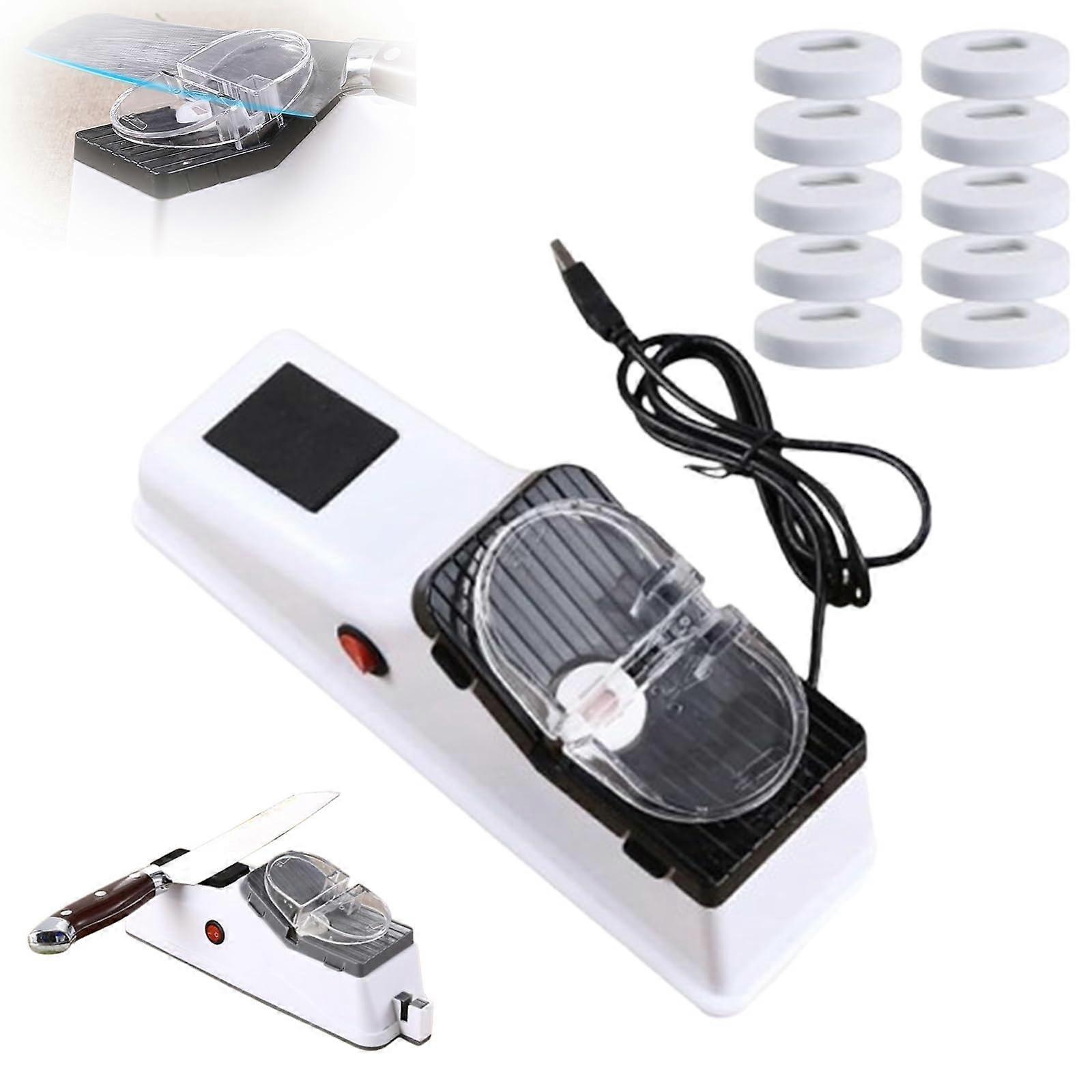 Electric Knife Sharpener with DoubleSided Sharpening System and Fast 3Second Operation for All Knives (1PCS)