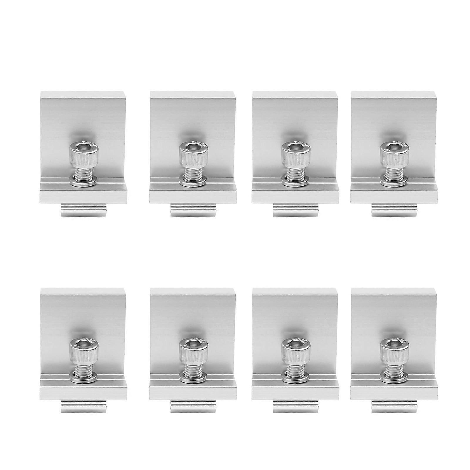 8Pcs Adjustable Aluminum Solar Panel Mounting Brackets with End Clamps for Roof Installation