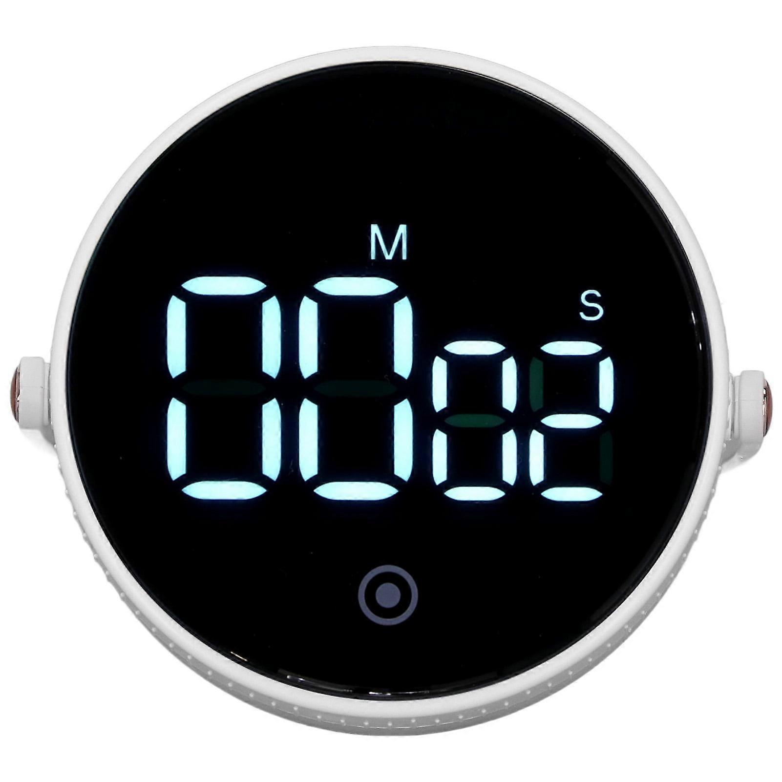 Electronic Timer with Stand Digital Display Magnetic Time Manager Timer for Office Kitchen White