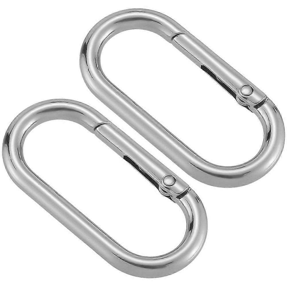 6pcs Alloy Spring Gate Rings Oval Platinum 50x24.5x4.5mm
