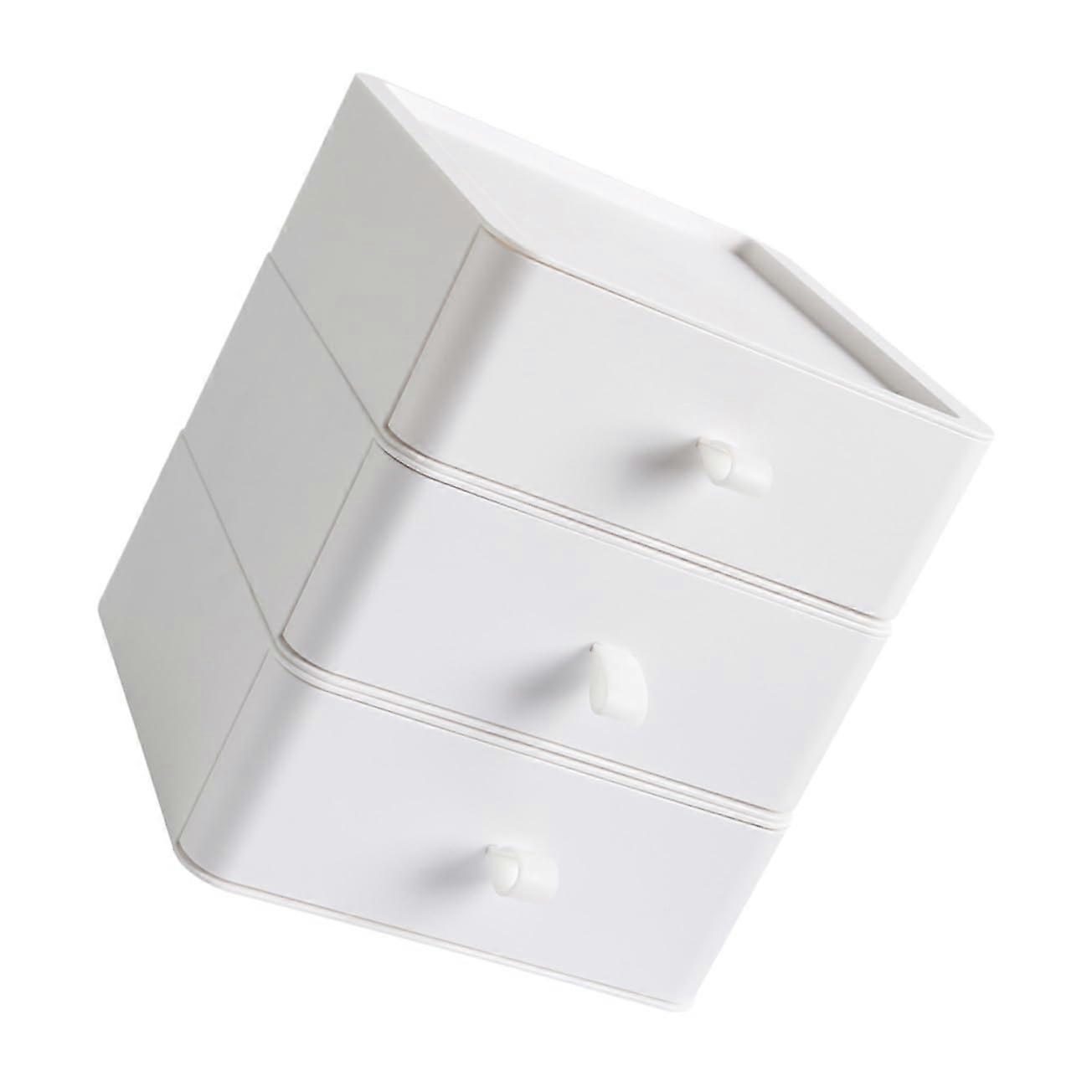 ThreeLayer Desktop Storage Drawer with Easy Pull Rope Handle for Home and Office Organization