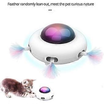 Ufo Interactieve Kat Speelgoed, Usb Opladen Kat Veer Speelgoed, Automatisch plagen en Spinnen, Elektronische Veren Speelgoed Voor Katten