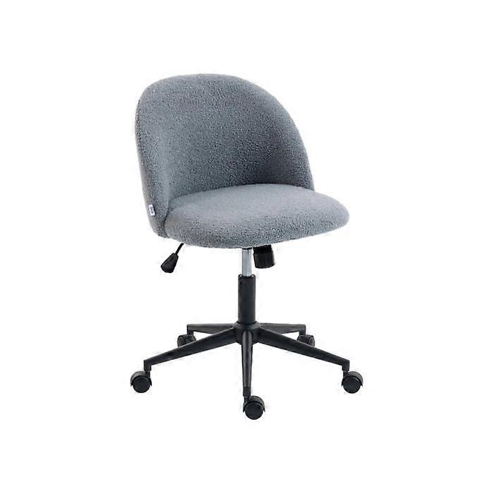 Teddy Fleece Office Chair with Wheels - Grey