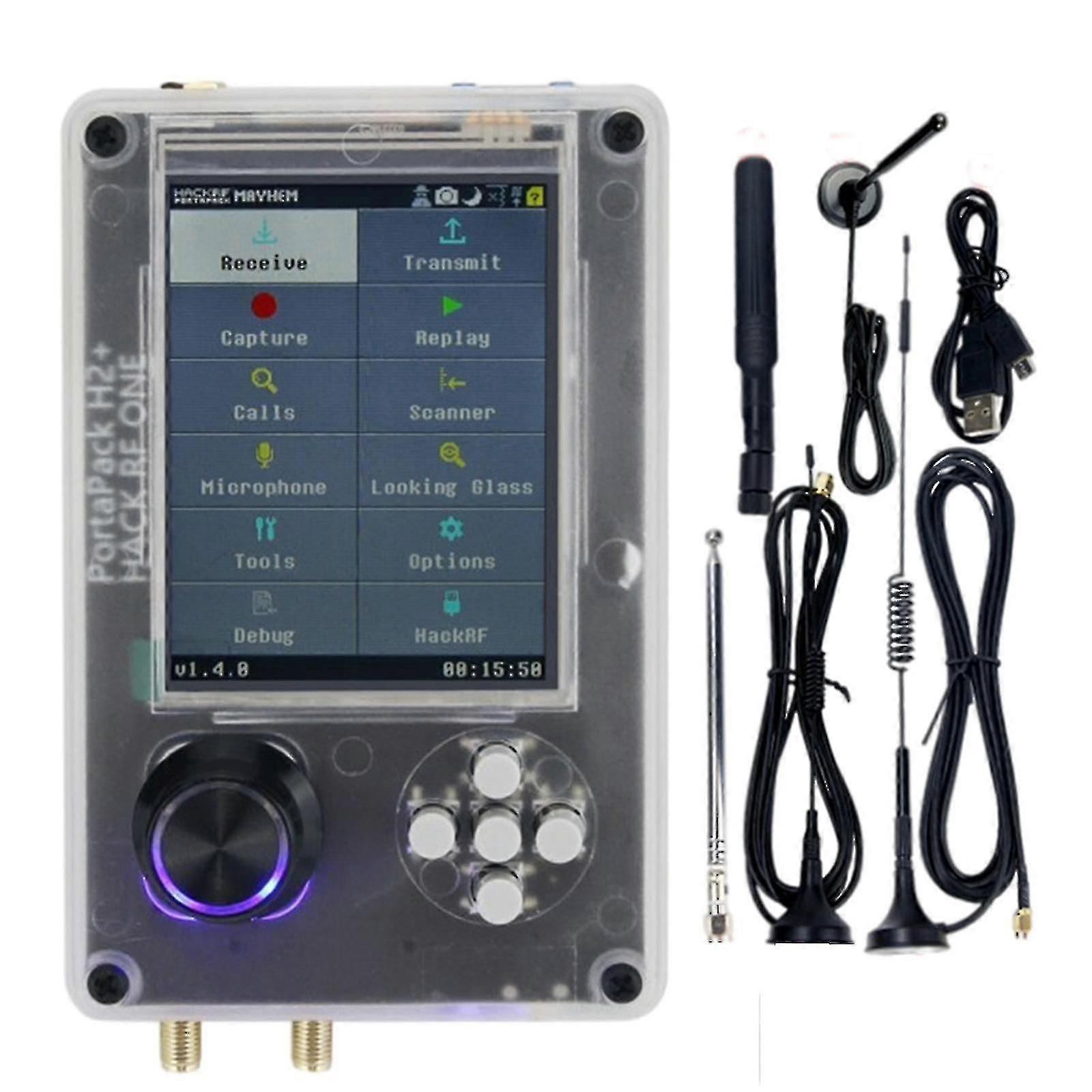 Assembled Hackrf One+upgraded Mayhem Portapack H2 3.2" Lcd +antenna+usb Cable