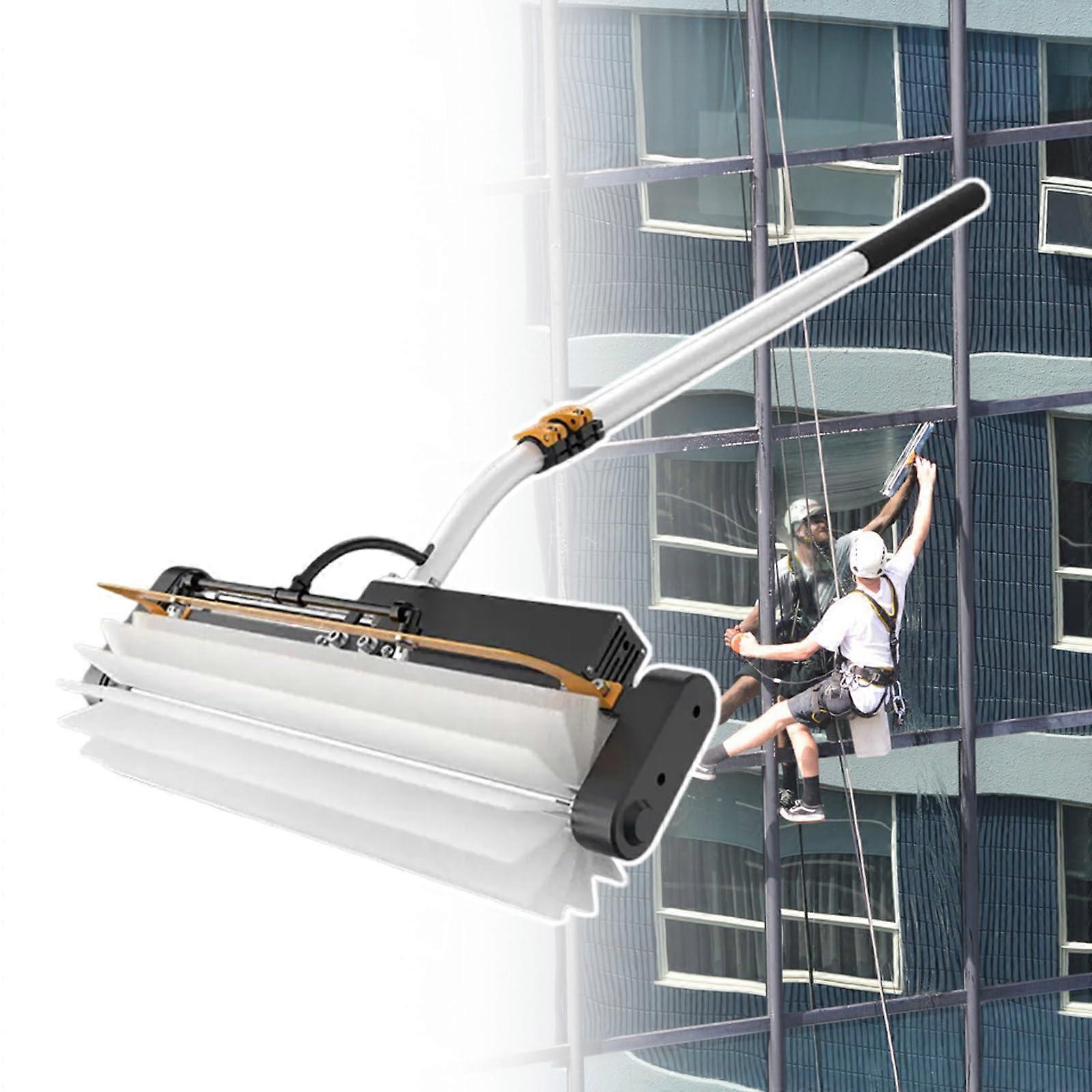 Solar Panel Cleaning Brush with 25Ft Telescopic Pole, Battery Powered, Adjustable Angle, Water Fed