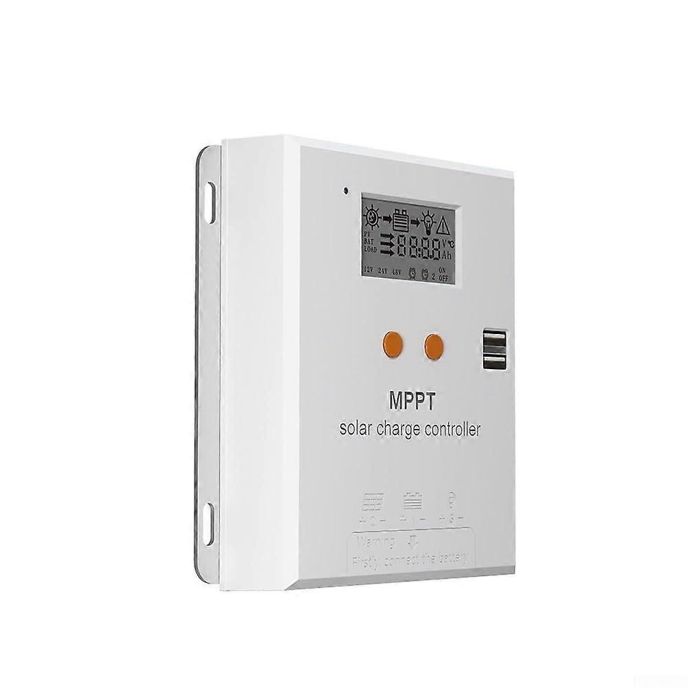 MPPT Solar Charge Controller 10A with Dual USB Outputs and Automatic Voltage Recognition for 12V 24V Systems
