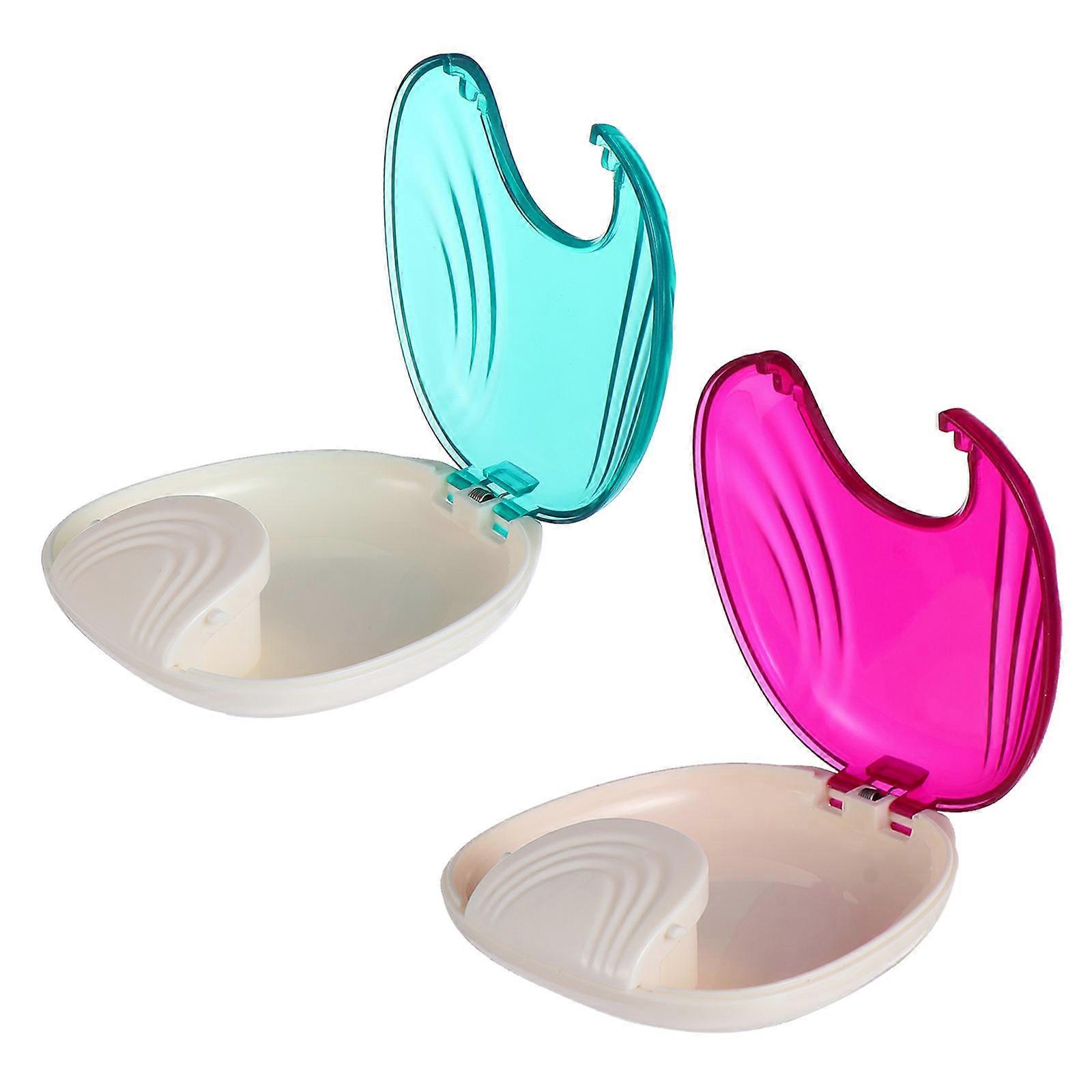 Orthodontic Retainer Case Retainer Container for Storage 2Pcs Oval Shape