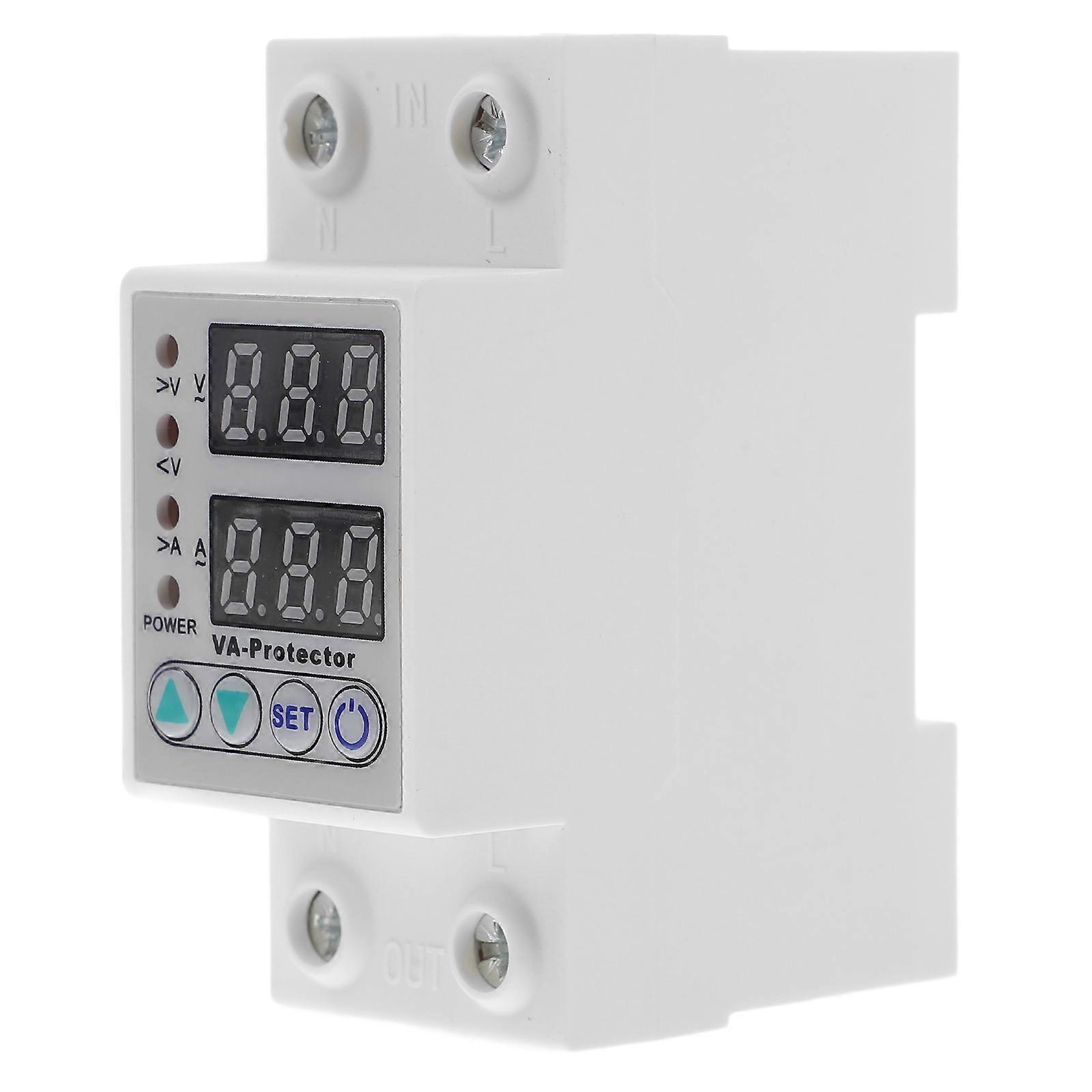 Overvoltage Undervoltage Protector Digital Adjustable Voltage Protector 2p63a for House Protection