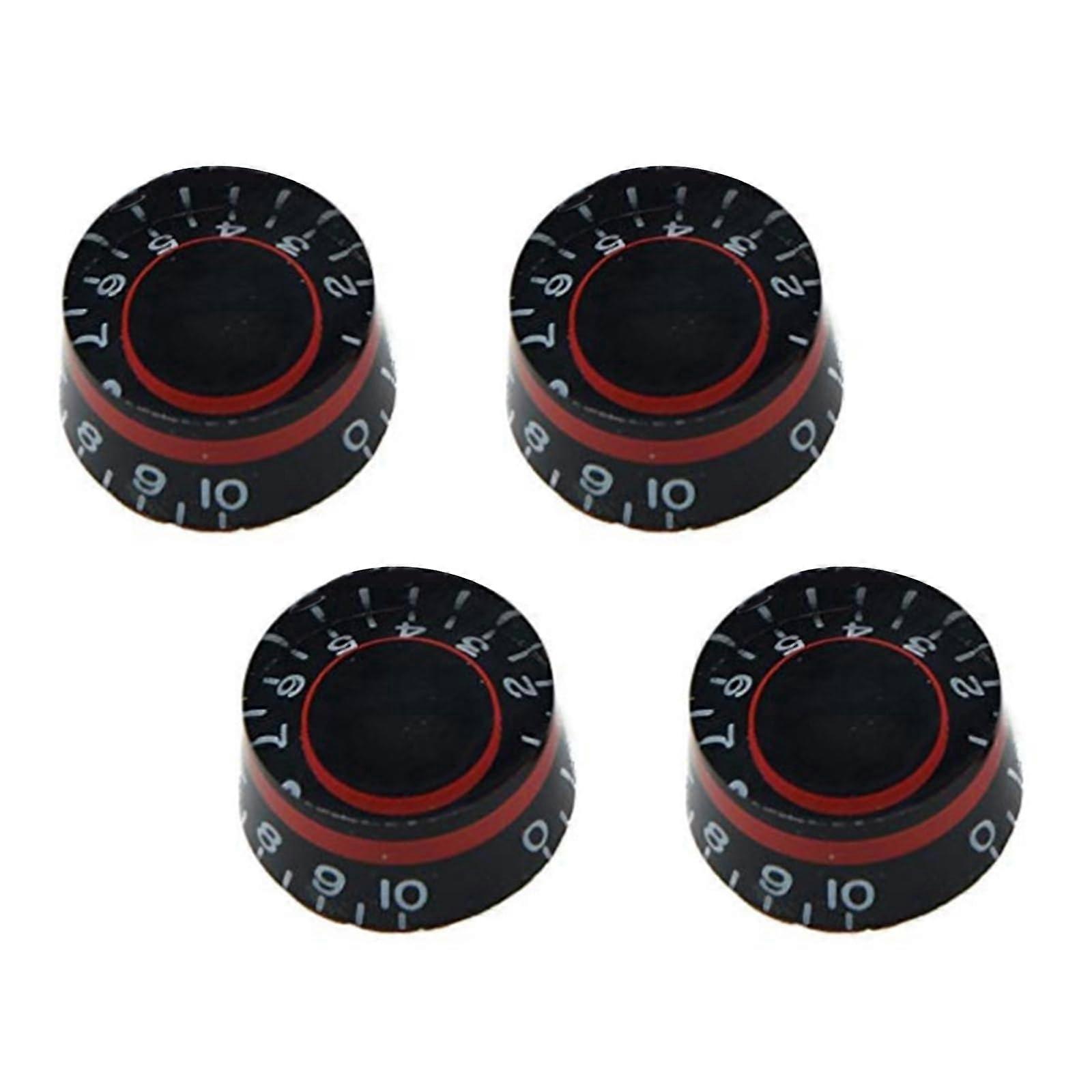 Guitar Control Knobs, Black and Red Bass Guitar Volume Knobs for Jazz Bass, Clear Visual Contrast