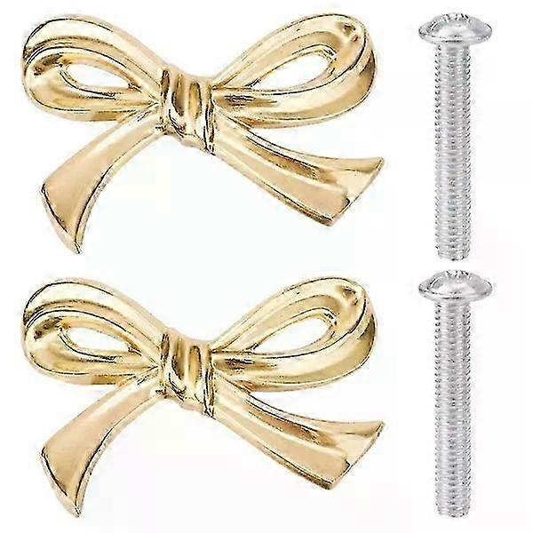 2pcs Gold Brass Rosette Knobs for Dresser, Vintage Rosette Shape Drawer Handles