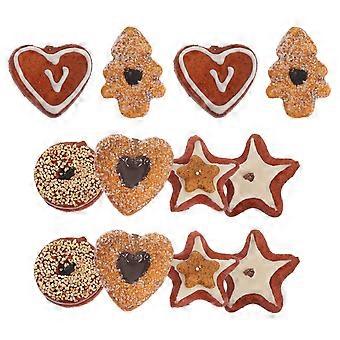 2 Sets Fake Cookie Biscuits: Artificial Chocolate Cookies - Simulation Christmas Dessert - Christmas Tree Heart Star Shape - Food Model For Kitchen Di