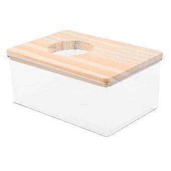 Zubehör für Kleintierkäfige: Sandbadewanne, durchsichtige Hamstertoilette, 15,00 x 10,00 x 5,50 cm, quadratisch, 1 Stück