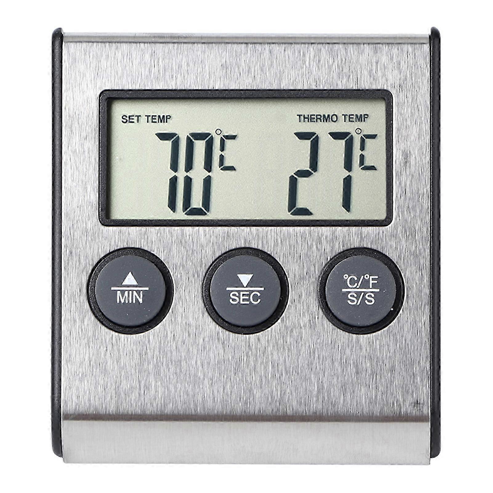 Digital BBQ Thermometer with Timer - Kitchen Cooking Meat Grilling Thermometer
