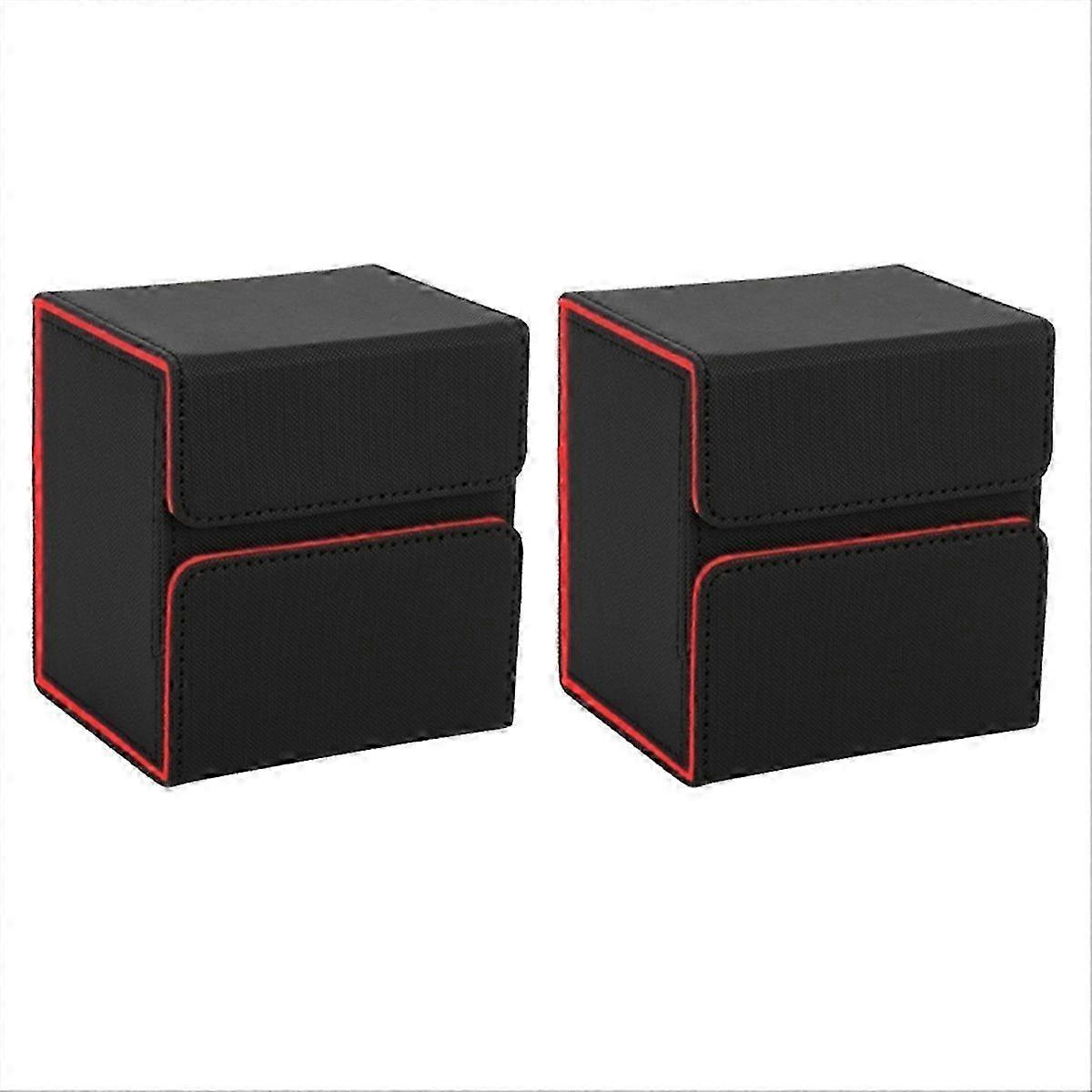 Card Protector, Large Capacity Storage Box Black+Orange