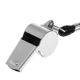 Football Soccer Sport Metal Referee Whistle Black Lanyard Emergency Surv