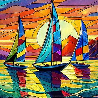 Puzzle a tema tramonto in barca a vela per adulti e famiglie