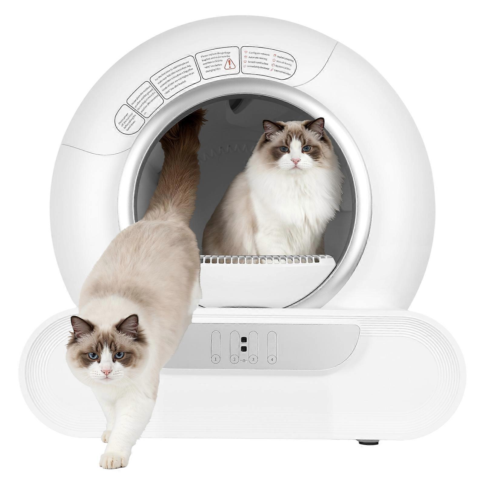 Self Cleaning Cat Litter Box with APP Control for Multiple Cats