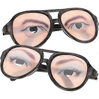Funny Glasses 2Pcs Halloween Trick Toy Prank Eyeglasses for Parties Lightweight Novelty Props for Adults and Kids