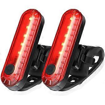 Wiederaufladbare LED-Fahrradrücklichter im 2er-Pack, helle Fahrrad-Sicherheitslampe für das Heckfahren, 330-mAh-Lithiumbatterie, 4 Lichtmodus-Optionen