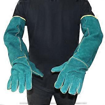 Anti-bijt Safety Bite Handschoenen voor het vangen van hond kat reptiel dierlijk leer ultra lang huisdieren grijpen blauw