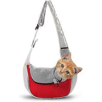Pet Sling Carrier Dog Sling Bag Pets Travel Shoulder Bags Small Dog Cat Outdoor Shoulder Carrier Bag Red S