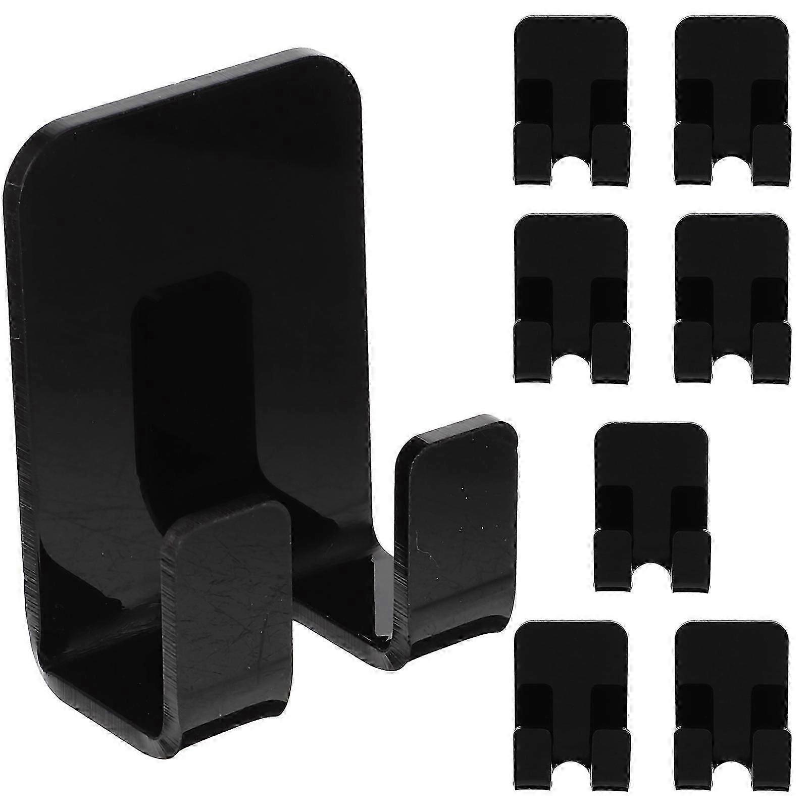 Black Multi-Functional Self-Adhesive Hook for Holding 8Pcs Bathroom Use