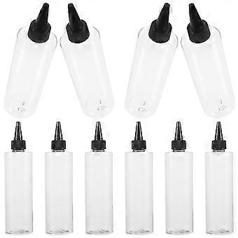 Pointed Mouth Hair Coloring Bottle for Hair Dye 10Pcs 250Ml Clear Assorted Colors