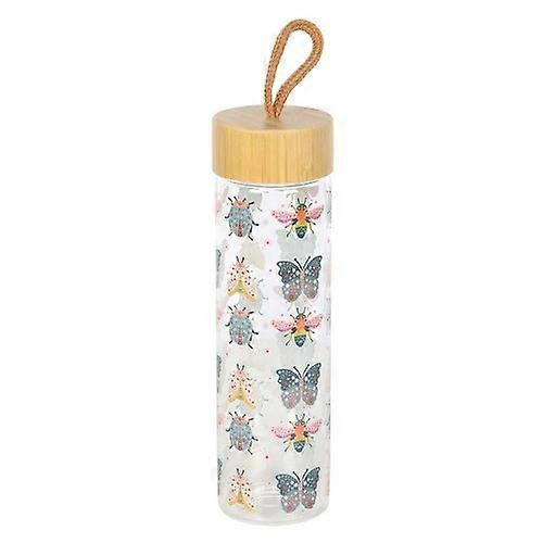 Something Different Floral Bug Glass Water Bottle