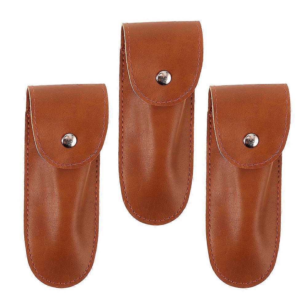3Pcs Leather Harmonica Case Portable Harmonica Storage Bags Small Harmonica Pouch