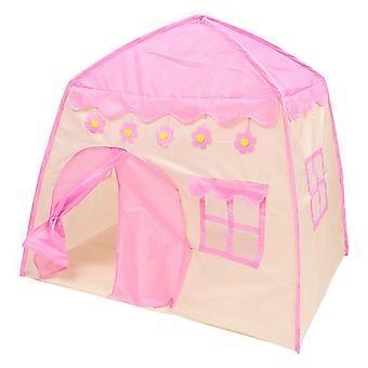 Kinder Playhouse Tragbares Kinderzelt Indoor Prince Castle Faltzelt (Rosa)