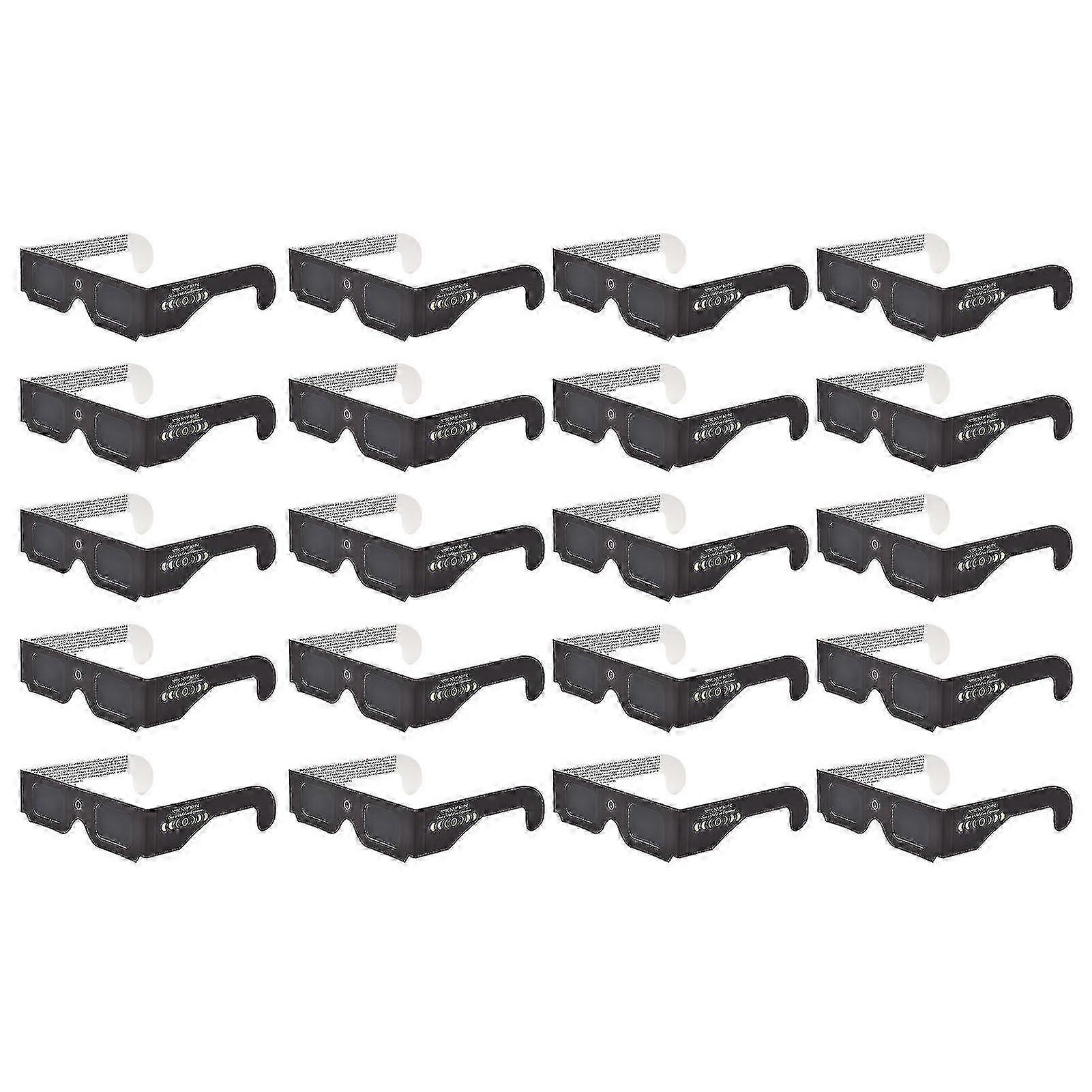20pcs Solar Eclipse Glasses with ISO 12312-2 Certification for Harmful Light Protection
