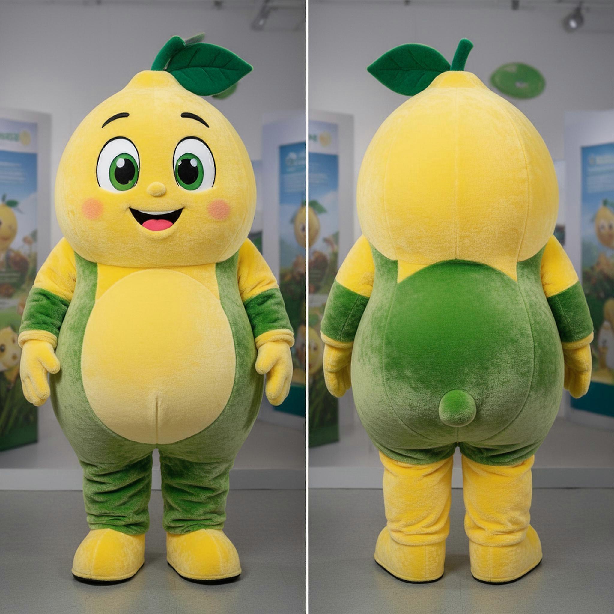 MASTICOT Bright Yellow Cheerful Lemon Mascot