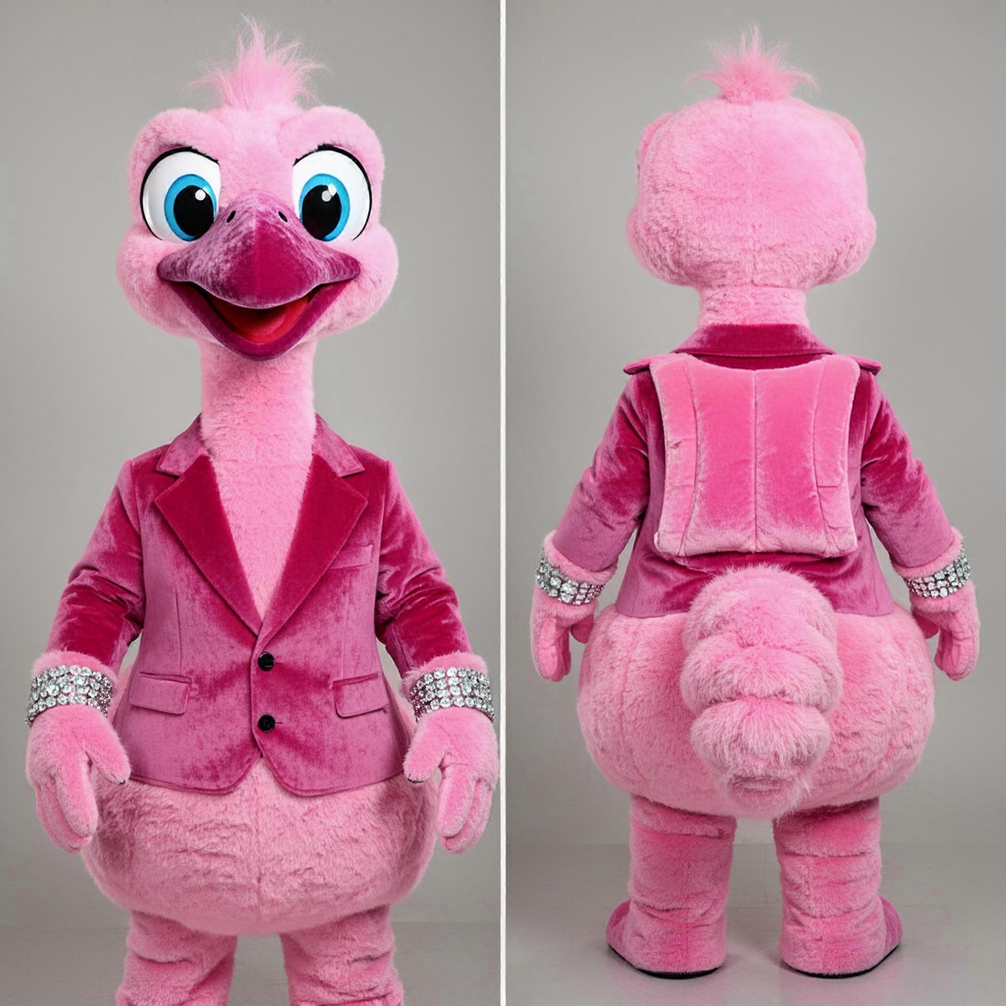 MASTICOT Blush Pink Dapper Ostrich Mascot