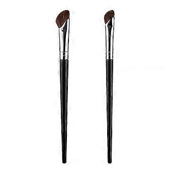 2Pcs Make-up Pinsel Weicher Pinselkopf Feine Borste Nicht verschüttend Arbeitssparender Holzgriff Schräger Kopf Nase Schatten Wischpinsel Täglicher Gebrauch